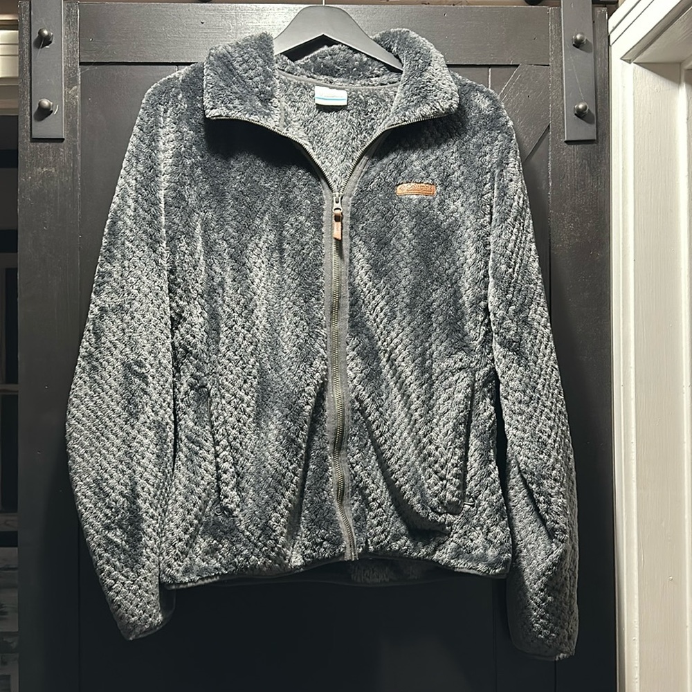 Grey Columbia zip up sweater